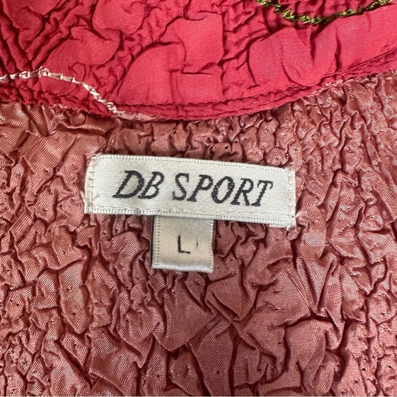 VTG DB Sport Crinkle Shacket Blazer Wms L Glitter Buttons‎ Satin Lined Geometric - Picture 8 of 10